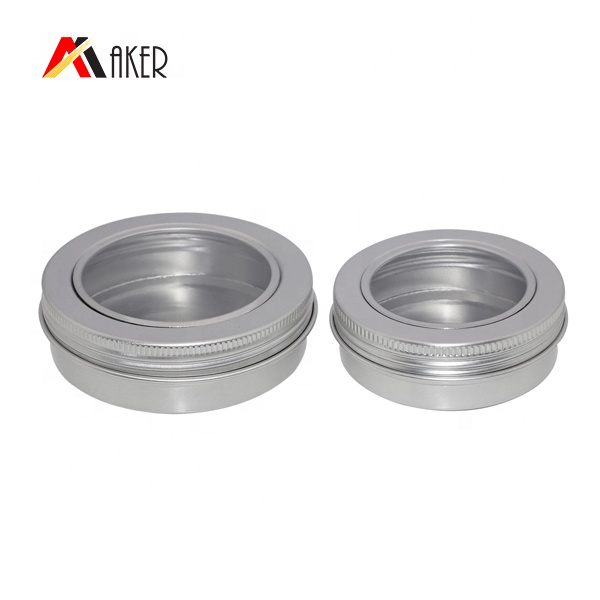 Factory wholesale 30ml 50ml 100ml silver aluminum can aluminum jar aluminum tin for cosmetic cream