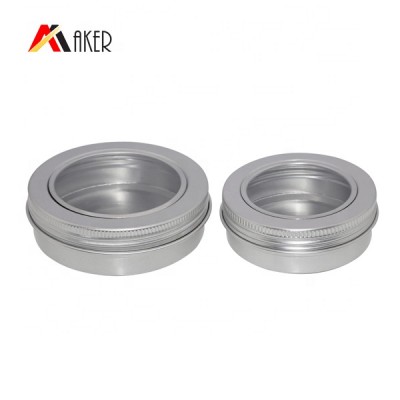 Factory wholesale 30ml 50ml 100ml silver aluminum can aluminum jar aluminum tin for cosmetic cream