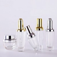 Skin care packaging  essential oil bottle dropper glass pump cosmetic bottle with lotion pump