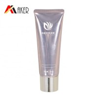 Luxury round 100ml cosmetic hand cream silver aluminum laminate ABL tube packaging with screw cap