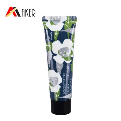 Wholesale 65ml round cosmetic hand cream silver aluminum ABL laminated tube packaging with screw cap